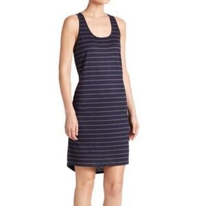 Vince Women 100% linen Size Large Navy Blue Tank Top Dress
